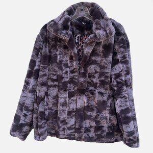 Johnny Was Biya 3J Workshop JWLA Marble Fux Fur Jacket Cropped Jacket Coat (L)